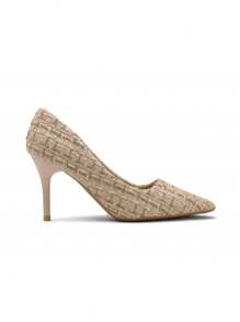 Classic Elegant Pointed Toe High Heels, Suitable For Wedding, Banquet And Party Stylish High Heels - Beige - View 2
