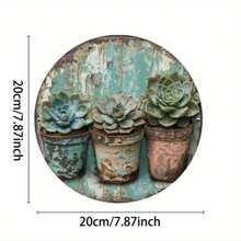 1 Biển kim loại phẳng in hình cây mọng nước quyến rũ - 8x8 inch, Nghệ thuật treo tường bằng kim loại cổ điển, Thích hợp trang trí nhà cửa & ngoài trời, Hoàn hảo cho sân vườn, nhà để xe, quán cà phê, v.v., Vị trí lỗ ngẫu nhiên - Nhiều màu - Xem 6