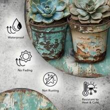 1 Biển kim loại phẳng in hình cây mọng nước quyến rũ - 8x8 inch, Nghệ thuật treo tường bằng kim loại cổ điển, Thích hợp trang trí nhà cửa & ngoài trời, Hoàn hảo cho sân vườn, nhà để xe, quán cà phê, v.v., Vị trí lỗ ngẫu nhiên - Nhiều màu - Xem 7