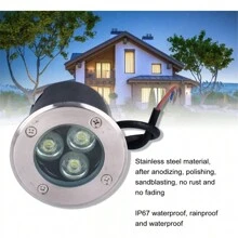 Luz Enterrada Impermeable Luz Cálida Acero Inoxidable LED Luz Paisaje para Plazas Parques Espacios Escénicos Sendero - Negro - Ver 7