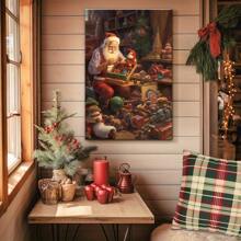Santa Claus In Toy Workshop, Modern Art Decoration, Very Suitable For Bedroom, Living Room, Corridor, Home Decoration-1 Pc Wooden Framed Canvas Painting Thickness Cm/0.9inch High Quality Wall Art Prints Poster Direct Hanging Wall Picture Decor For Home Gifts, Christmas Gifts, Living Room, Bath Room, Bedroom, Kitchen - 12*16inch(30*40CM) - View 8