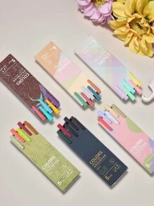 Set de 5 piezas/10 piezas de bolígrafos de colores neutros surtidos, bolígrafos de tinta multiusos minimalistas para estudiantes y oficina, con recambios de diferentes colores en cada caja