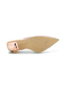 Wedding Party Crystal Transparent Splice Pointy Toe High Heel Pumps Stylish High Heels - Champagne - View 5