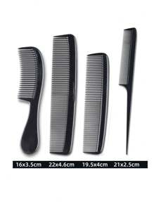 4件套专业梳子套装（黑色） - 精细专业尖尾梳，美发造型梳 - 男女通用高级款 - 适用于分缝、蓬松造型、返校季、旅行必备，包含梳子、边缘梳、顺发梳、球形梳、迷你梳子套装、木梳、发梳、美发工具、发刷、美发设备、发型、美发、发刷、梳子套装、梳子、卷发梳、顺发梳、女士发刷、发型师、发型师配件、美发师、美发设备 - 黑色 - 查看 7
