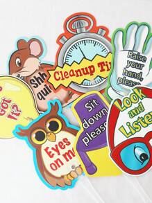 hoojojo 8 Double-Sided Classroom Rule Flashcards, Interactive Vocabulary Cards, Flash Cards For Kids, Learning Cards, Classroom Interaction, Learning Games, Home Teaching, Party Games, Stationery, Teaching Tools - Multicolor - View 2