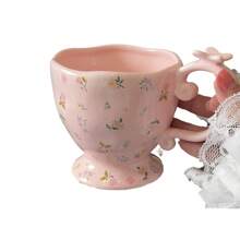 Caneca de cerâmica criativa e fofa de 380 ml, copo de água minimalista e de grande capacidade para a volta às aulas