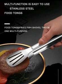 1 件不锈钢烧烤夹、食物夹、沙拉面包夹、厨房用