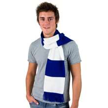 Result Mens Heavy Knit Thermal Winter Scarf (White/Royal) - 100% Acrylic - White - View 2