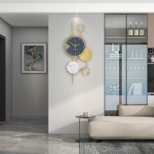 1PC Vintage Modern Silent Quartz Wall Clock, Non-Ticking Timepiece For Living Room & Office, Elegant Decorative Design, Easy-To-Read, Perfect Gift For Home Décor Enthusiasts - Blue - View 6