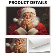 Classic Santa Claus Poster, Interesting Christmas Art Print, Winter Wonderland Wall Decorations, Holiday Farm Decoration, Suitable For Living Room, Dining Room, Bedroom, Office-1 Pc Wooden Framed Canvas Painting Thickness Cm/0.9inch High Quality Wall Art Prints Poster Direct Hanging Wall Picture Decor For Home Gifts, Christmas Gift, Living Room, Bath Room, Bedroom, Kitchen - 12*08吋(30*20CM) - 查看 6