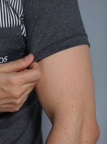 Men's Crew Neck T-Shirt With Pocket - Màu xám đen - Xem 4