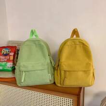Women Corduroy Backpack Medium Fashion Casual College School Bag Girls Women Waterproof - 綠色 - 查看 9