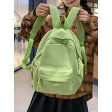 Women Corduroy Backpack Medium Fashion Casual College School Bag Girls Women Waterproof - 綠色 - 查看 6