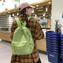 Women Corduroy Backpack Medium Fashion Casual College School Bag Girls Women Waterproof - 綠色 - 查看 2