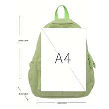 Women Corduroy Backpack Medium Fashion Casual College School Bag Girls Women Waterproof - 綠色 - 查看 4