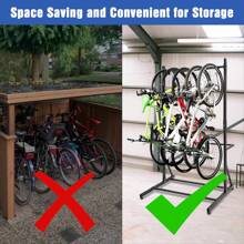 GOCAPTAIN Freestanding Bike Rack For 5 Bicycles, Adjustable Height Vertical Bike Rack, Indoor Bike Storage Rack With 300 Lbs Capacity, Black - Black - View 2