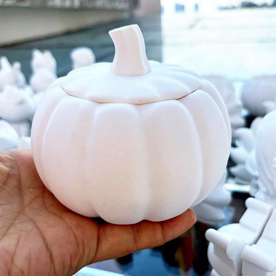 Halloween Pumpkin Silicone Mold, DIY Handmade Creative Storage Box Epoxy Resin Silicone Mold, Holiday Gift, Home Decor Storage Plaster Mold - White - View 1