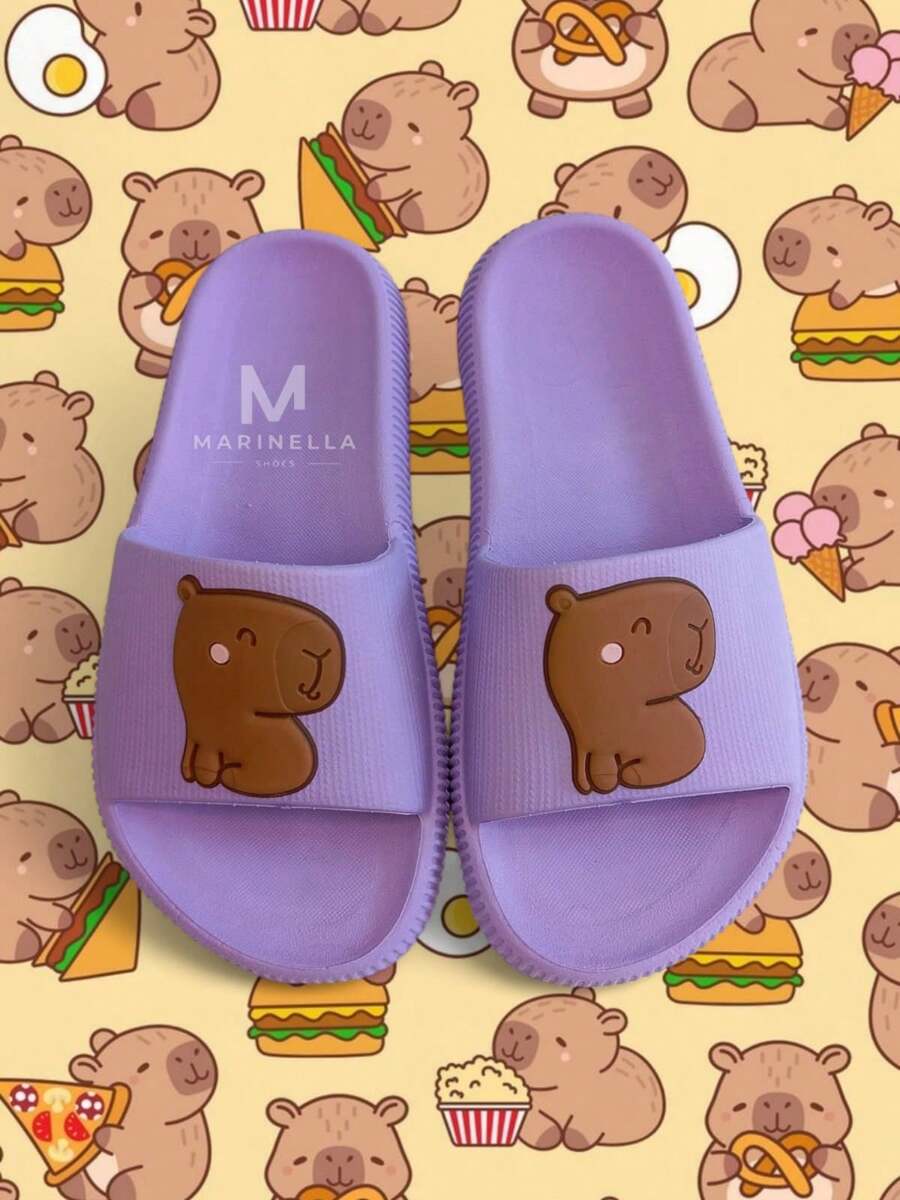 CAPIVARA CAPYBARA SLIDE SLIPPERS UNISEX CHILDREN YOUTH ADULT COMFORTABLE FASHION - 紫色 - 查看 1