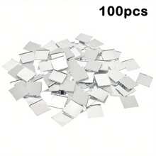 [Qty: 20/50/100/200/500/1000 Pcs] 2cm Square Acrylic Mirror Mosaic Tiles, Self-Adhesive Geometric Wall Stickers For Bedroom, Living Room, Bathroom Decor, Glass Surface, Shiny And Reusable, DIY Mirror Tiles Home Decor, Multi-Surface Installation
