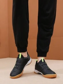 TACHUAN Swivel Buckle Badminton Shoes For Men, New Mesh Breathable Professional Non-Slip Badminton Sneakers - Black and White - View 9