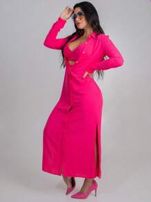 Women Two-Piece Outfits - 粉色 - 查看 5