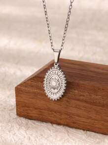 1 Stück hochwertiger Edelstahl Sonnenanhänger Halskette für Frauen Edelstahlschmuckgeschenk