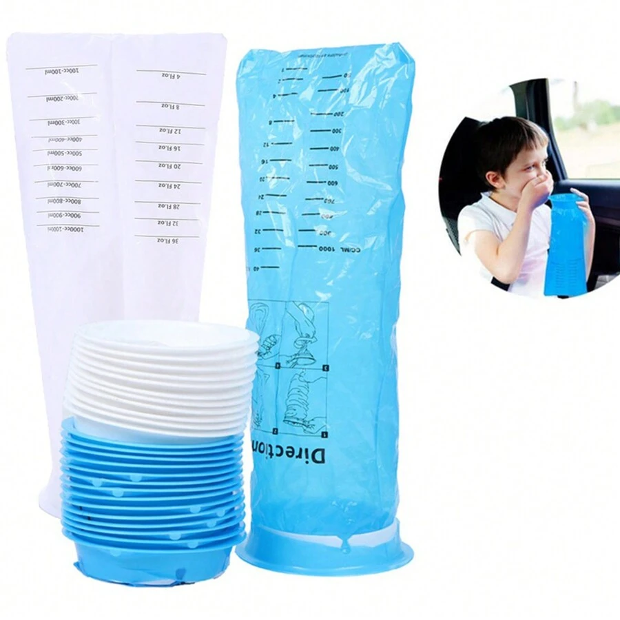 10pcs Disposable Vomit Bag Car Emergency Disposal Kit Motion Sickness Cleaning Bag Nausea Bag Portable Motion Sickness Bag,Kitchen,Bathroom,Home,Household Suppliers