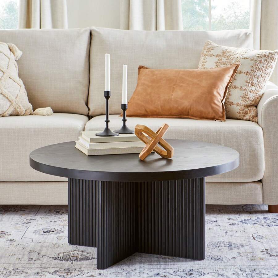 Better Homes & Gardens Lillian Fluted Coffee Table,  Black - màu đen - Xem 1