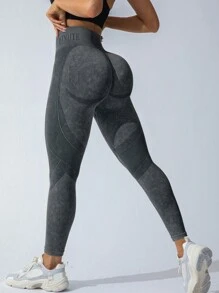TCVC Pantalones ajustados de cintura alta y unicolor para mujer, mallas elásticas ajustadas para entrenamiento, que dan forma al Body y controlan el abdomen, aptas para ejercicio en interiores y exteriores, pantalones de yoga