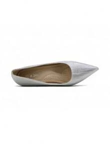 Modische Spitze Stilettos mit Metalltextur für Hochzeit, Party, Bankett, stilvolle High Heels - Argent - Übersicht 4