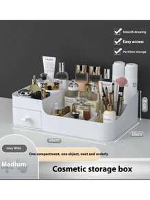 1 szt. Szuflada do przechowywania kosmetyków, duży organizer na produkty do pielęgnacji skóry na toaletce, plastikowy stojak na szminki, świetny jako prezent na Walentynki - Wielokolorowe - Zobacz 6