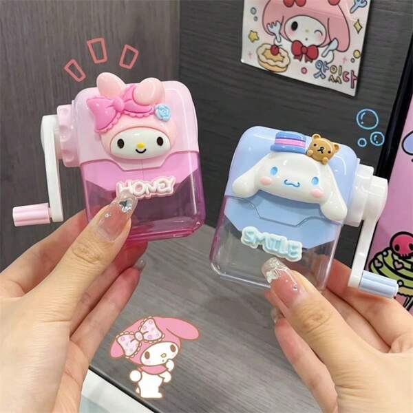 Sanrio Sanrio Cinnamon Hund, My Melody Kuromi große Ohren Hund Pacha Hund Hello Kitty Pudding Hund handkurbelgetriebener Anspitzer, Anspitzer, Anspitzer - Cartoon Thema, Schreibwaren und Geburtstagsgeschenke, nur für Schüler, Schulbeginn