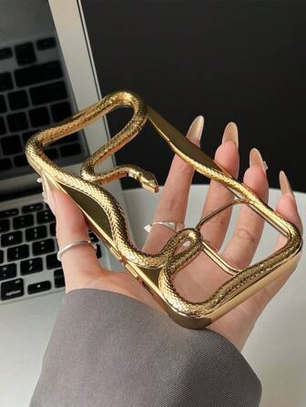 新款时尚镂空电镀蛇形设计手机壳，适用于 Apple 11/12/13/14/15/16/17 Pro/Pro Max、Galaxy S22/23/24/25 Ultra，时尚防护全覆盖防摔手机壳