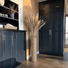 1pc 30-Inch Modern Minimalist Floor Vase, Bohemian Resin Tall Vase, Artificial Flowers/Pampas Grass Floor Vase, Suitable For Living Room, Entryway, Fireplace Decor, Autumn Home Decor, Mother's Birthday Gift Room Decor Flower Vase Glass Vase