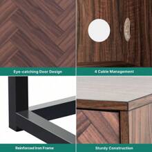 Mid-Century Modern TV Stand For 55 Inch Media Console Table With Storage Cabinet