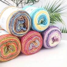 1pc 100g Soft Multicolor Gradient Yarn, Handmade Crocheting Cake Yarn For Hats, Scarves, Sweaters - 60% Acrylic, 30% Polyacrylic, 10% Blended Fibers - Vibrant Multicolored Tones - Multicolor - View 13