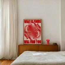 1 Stück, Leinwand Hängeposter, Massivholz 40*50cm gerahmte Malerei, Tiger Poster, 70er Poster, Bestätigungsposter, ästhetische Kunst, rote Wandkunst, Mode Kunstdruck, Retro Poster, Kunst, Vintage Poster, Wohnzimmer Dekoration Hänggemälde