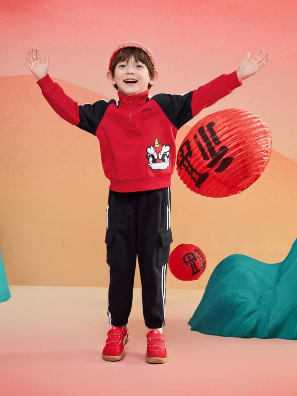 Balabala Outfit für kleine Jungen, 2-teilig, Fleece-Trainingsanzug, Neuheit 2025