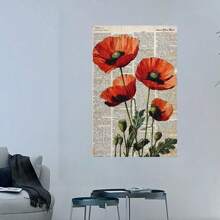 Vintage Floral Canvas Art Print -  Wall Decor For Living Room, Bedroom, Office, And Kitchen