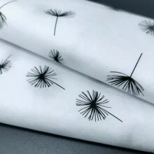 Papel de seda para envolver regalos con diseño de diente de león negro, adecuado para envolver regalos, ramos de flores, prendas de vestir, manualidades, DIY, bolsas de empaque, cumpleaños, bodas y cualquier otra ocasión, incluyendo el Día de San Valentín