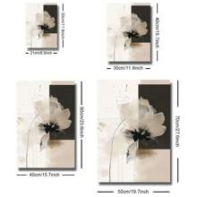 2 套无框米色黑色花卉抽象植物艺术海报复古现代简约艺术绘画壁画适用于宿舍、公寓、客厅、卧室、家居装饰 - 彩色 - 查看 6