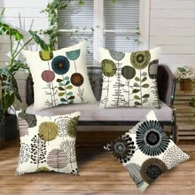 MEMNUN 1 pieza Funda de cojín con diseño de flor abstracta - Funda de almohada decorativa con estampado digital geométrico nórdico simple de colección floral bohemia, 45x45cm sin relleno, funda de almohada para sofá, decoración escolar, regreso a clases, decoración de dormitorio
