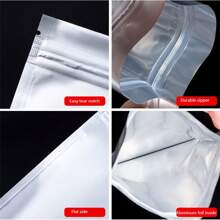 100pcs Silver Aluminum Foil Bags Self-Sealing Ziplock Bags, Thickened Tea Food Long Term Storage Bags Cat Dog Food Dispensing Moisture Tin Paper Packaging Bags For Party Supplies