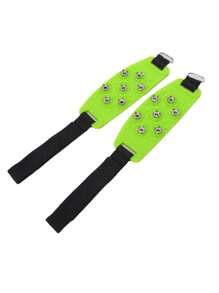 2 件 7 点钉鞋，防滑抓地冰爪，适用于鞋子和靴子散步、徒步旅行、户外登山、雪山雪地防滑可调节钉鞋