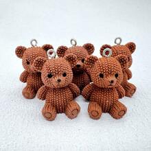 5 Pcs/10 Pcs Cute Bear Shape Charms, Suitable For DIY Jewelry Making - Resin Earrings, Necklaces, Handbags And Keychain Accessories - Non-Embedded Pendant Set