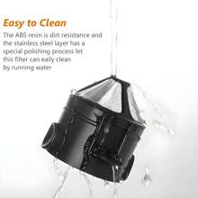 手冲咖啡滤纸折叠便携可重复使用不锈钢滴滤咖啡茶杯滤纸咖啡滤纸黑色 - 黑色 - 查看 7