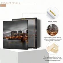 1 幅大型帆布画，描绘纽约市曼哈顿天际线景观、布鲁克林大桥日落场景、防水帆布墙画、礼品艺术品、卧室、办公室、客厅、咖啡厅、酒吧、家居和宿舍装饰、海报 - 彩色 - 查看 8