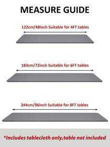 1/2 قطعة مفرش طاولة مستطيل قابل للغسيل، مناسب للحفلات الخارجية والتخييم، قابل للطي، مفرش طاولة مرن، من قماش بولي إستر متين، لديكور المنزل، المقاس 4 قدم/6 قدم/8 قدم