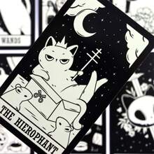 小猫塔罗牌（附PDF指南）算命游戏，万圣节礼物，圣诞节礼物 - 彩色 - 查看 5