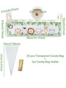 37pcs Farm Animal Theme Paper Confetti Holders & Cone Gift Bags, Wedding Party Decor Paper Confetti Holders, Farm Animal Birthday Holiday Event Party Gift Packaging Supplies Bags, Birthday Gifts, Party Favors, Farm Animal Decorations - Green - View 7